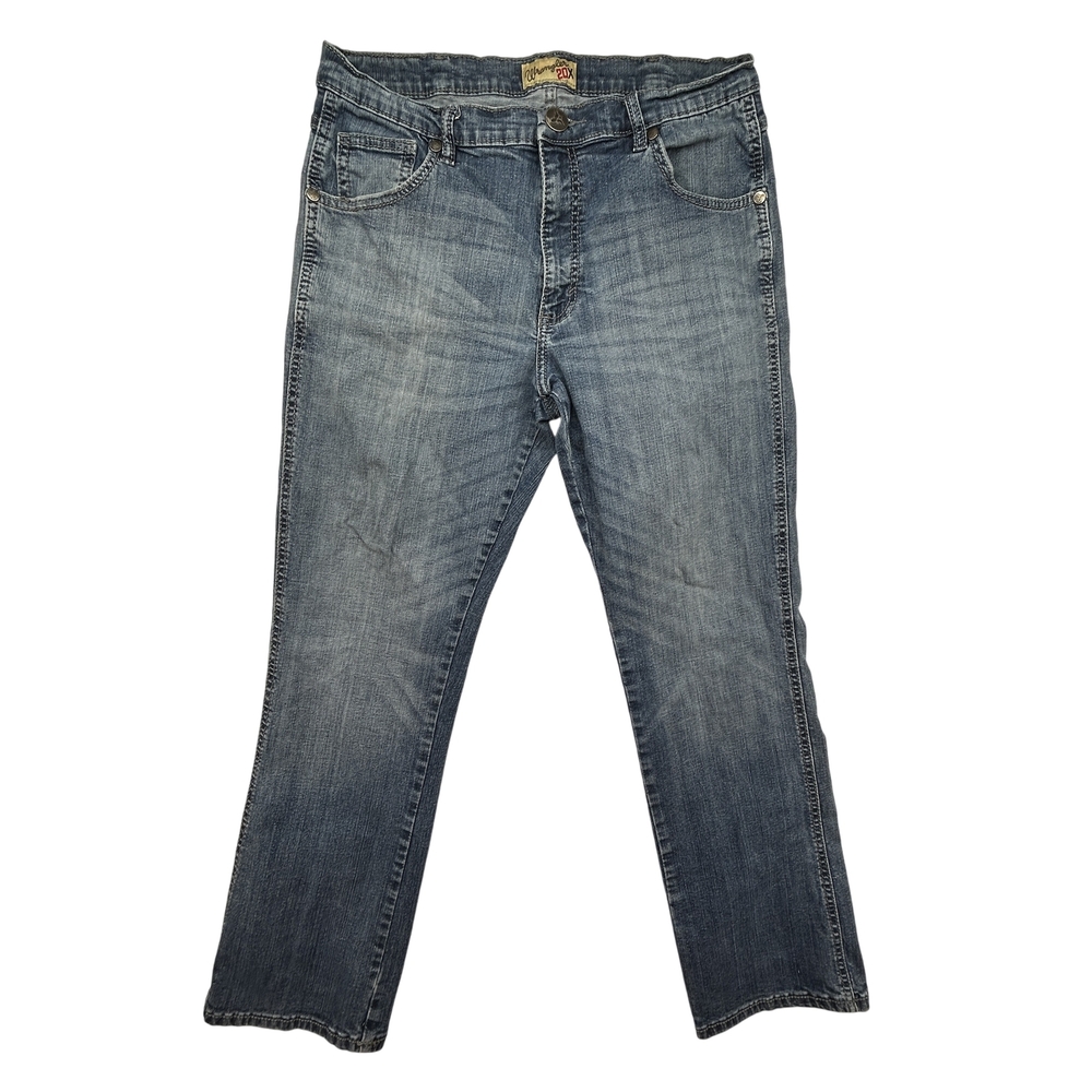 Wrangler 20X Jeans Mens 32x32 Straight Leg Blue Denim Western Classic Zip Fly